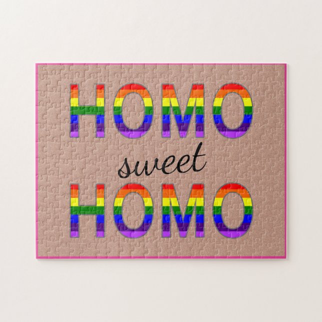 Puzzle Frontera dulce del rosa del desafío del homo del (Horizontal)