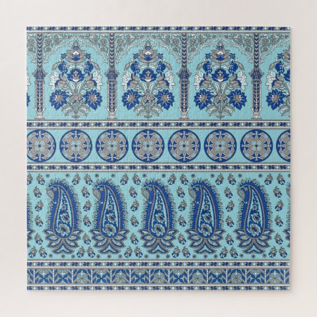 Puzzle Frontera Paisley Asiática: Diseño Tradicional. (Vertical)