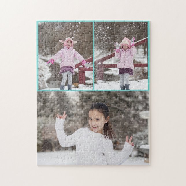 Puzzle Frontera personalizado/3 del verde azul del (Vertical)