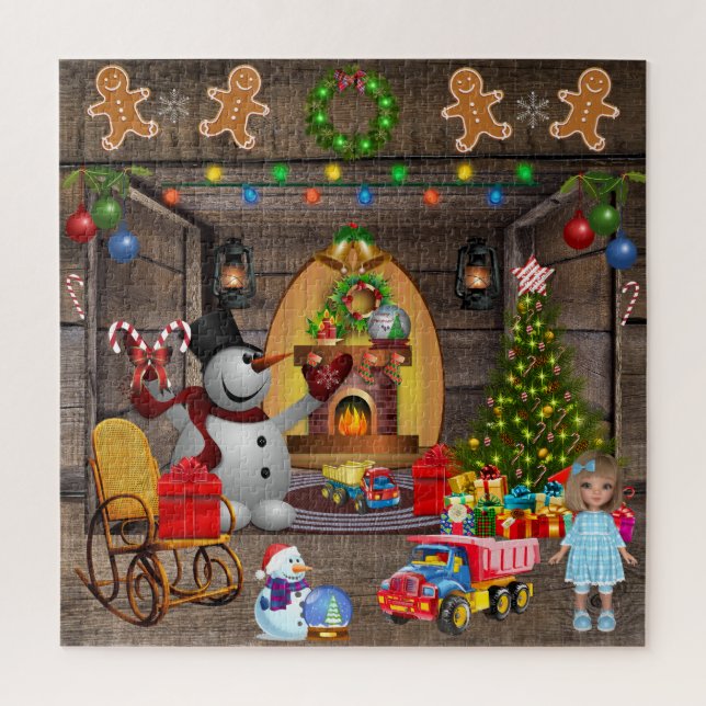 Puzzle Frosty El Árbol De Navidad De Snowman Juguetes De  (Vertical)