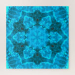 Puzzle Frosty Ice Blue Snowflake Kaleidoscope Pattern<br><div class="desc">Feel Free to click "Personalize" or "Customize" to open the design tool and add text in a variety of colors and fonts for customization of my one of a kind Frosty Ice Blue Snowflake Kaleidoscope Pattern.</div>