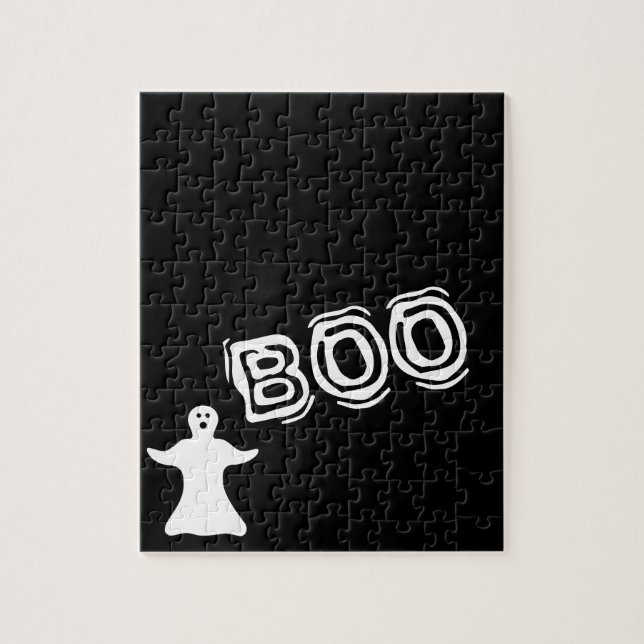 Puzzle Frustración de Boo Ghost Black Halloween (Vertical)