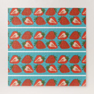 Puzzle Fruta de fresa: Patrón de repetición sin foco.