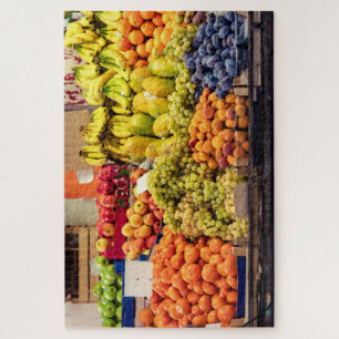 Puzzle Fruta mixta a la venta en el mercado alimentario t