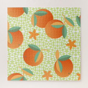 Puzzle Fruta Naranja exótica: Vintage tropical.