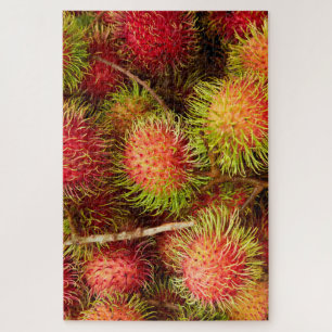 Puzzle Fruta Rambutan en el mercado Can Duoc
