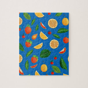 Puzzle Frutas y hojas verdes