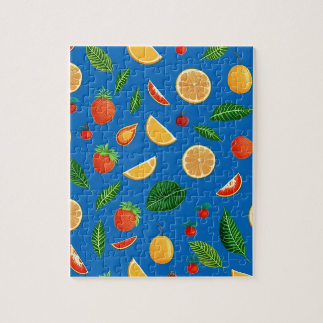 Puzzle Frutas y hojas verdes (Vertical)