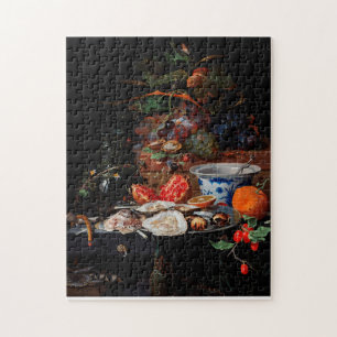 Puzzle Frutas y ostras de Abraham Mignon