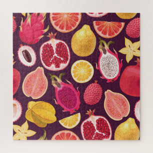 Puzzle Frutos exóticos: patrón incoloro y sin costuras