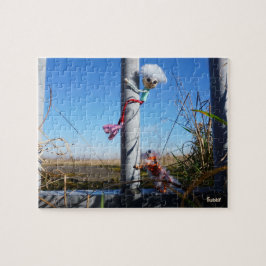 Puzzle Fubby fantasie, op de vlucht voor een dier.