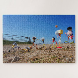 Puzzle Fubby's die korfballen, winnen of verliezen.
