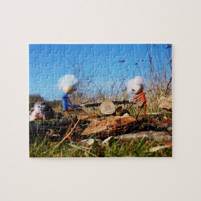 Puzzle Fubby's die stam van boom doorzagen. (Horizontal)