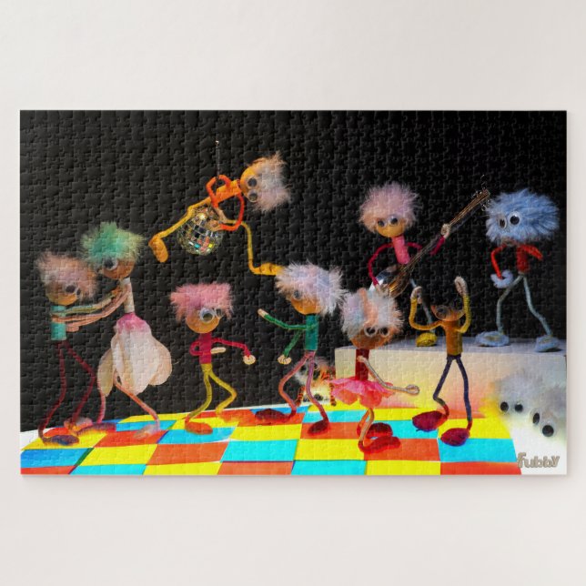 Puzzle Fubby's in de disco, genieten van het uitgaan. (Horizontal)