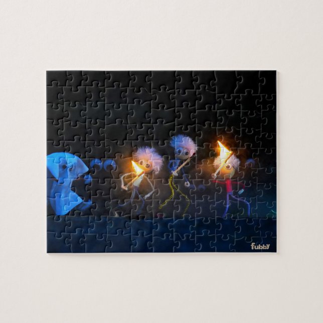 Puzzle Fubby's op spooktocht, halloween grap. (Horizontal)