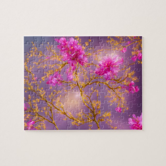 Puzzle Fuchsia y Gold Florals (Horizontal)