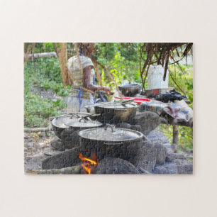 Puzzle Fuego en la playa de Jamaica.