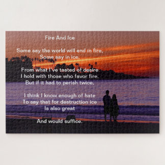 Puzzle Fuego Y Hielo Sobre Una Playa De Atardecer En llam