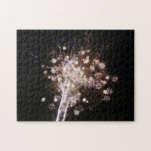 Puzzle Fuegos artificiales azules y blancos