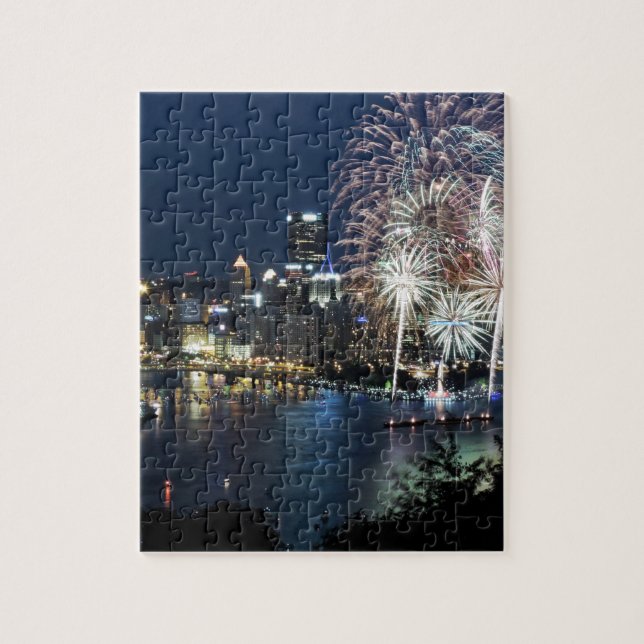 Puzzle Fuegos artificiales de Pittsburgh (Vertical)