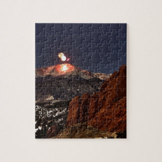 Puzzle Fuegos artificiales en Año Nuevo en la cima del pi