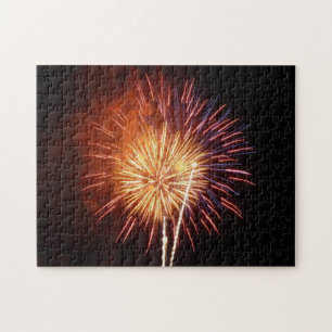 Puzzle Fuegos artificiales rojos, blancos y azules I Patr