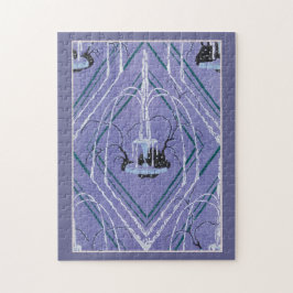 Puzzle Fuente Art Deco En Azul