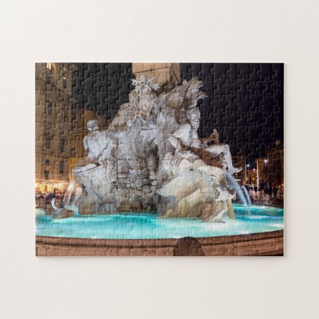Puzzle Fuente de cuatro ríos Piazza Navona - Roma, Italia (Horizontal)