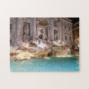 Puzzle Fuente de Trevi de noche - Roma, Italia