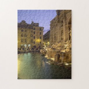 Puzzle Fuente de Trevi de noche, Roma, Lacio, Italia