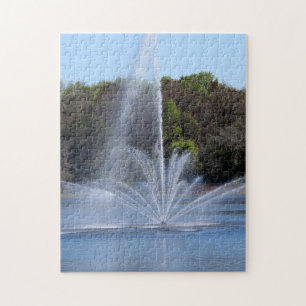 Puzzle Fuente en un lago