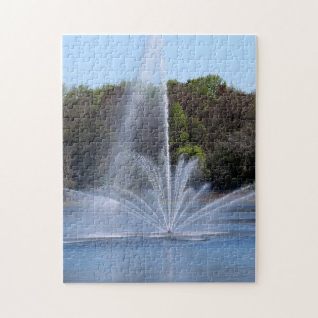 Puzzle Fuente en un lago (Vertical)