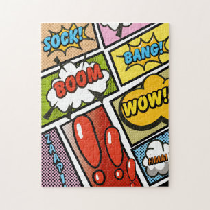Puzzle ¡Fuentes de dibujos animados de cómics!