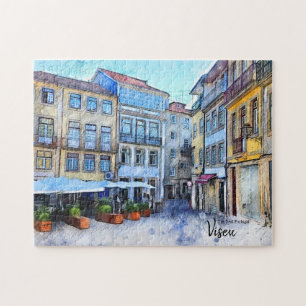 Puzzle Fuera del camino Cafe Viseu Portugal Postcard