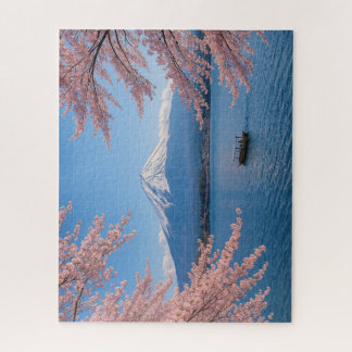 Puzzle Fuji and Sakura by the Spring Lakeside