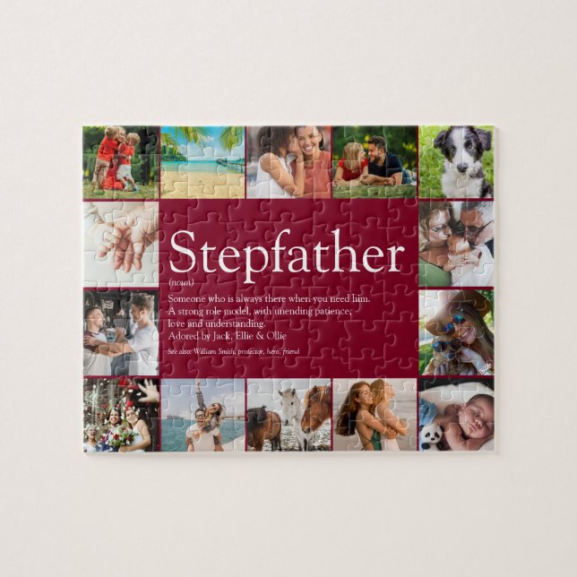 Puzzle Fun Collage de fotos Stepfather Stepdad Cita (Horizontal)