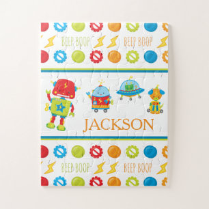 Puzzle Fun Colorous Robot Beep Boop Pattern Kid