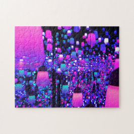 Puzzle Fun Fluro enciende la lámpara brillante Pink Purpl