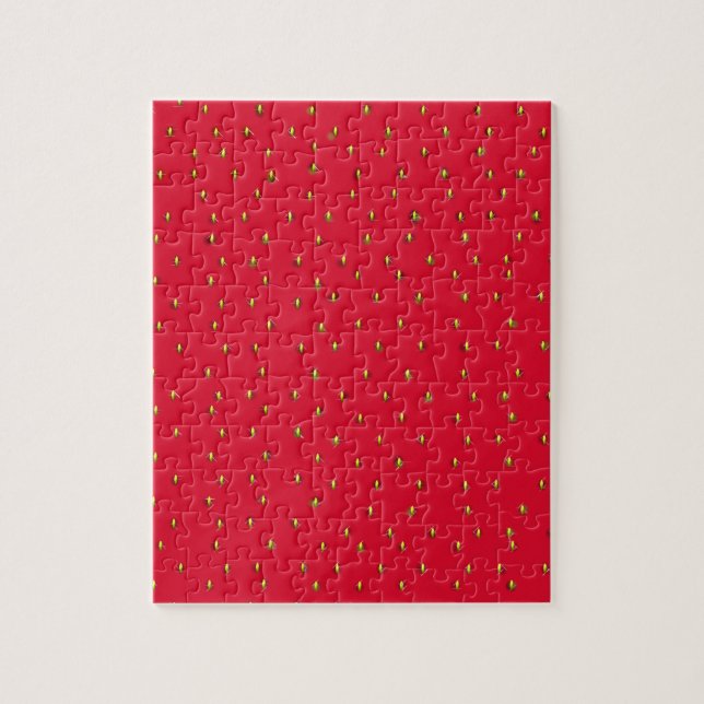 Puzzle Fundido fondo de fresa rojo (Vertical)