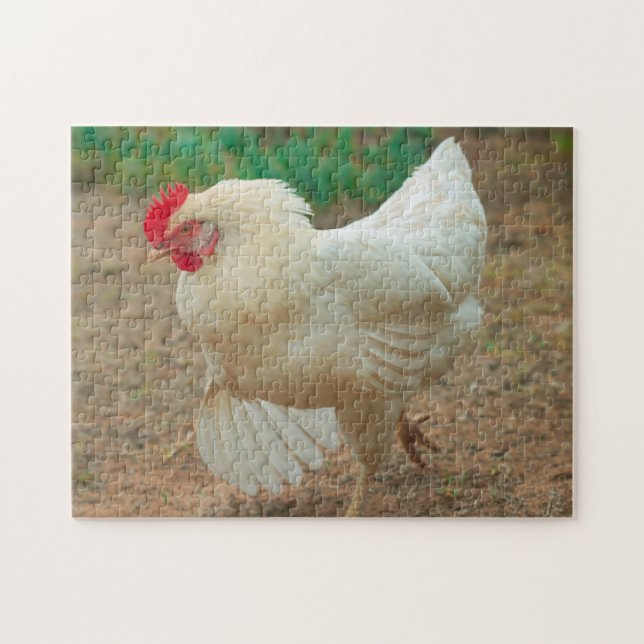 Puzzle Funky Chicken Hen Hy Line Silver Brown (Horizontal)