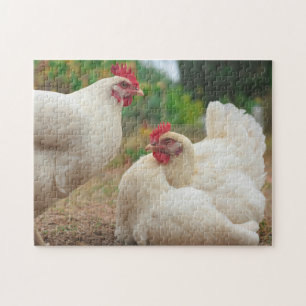 Puzzle Funky Chicken Hen Hy Line Silver Brown