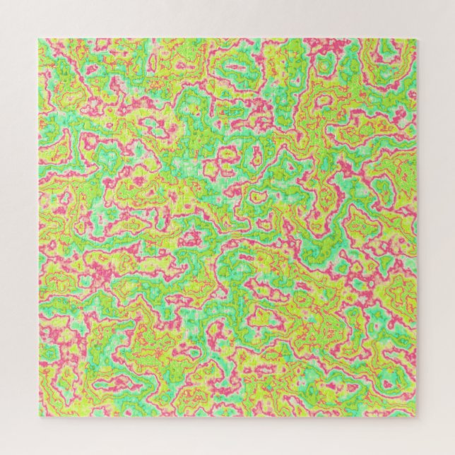 Puzzle Funky Groovy Retro Bold Neon Hippie Trippy Marble (Vertical)