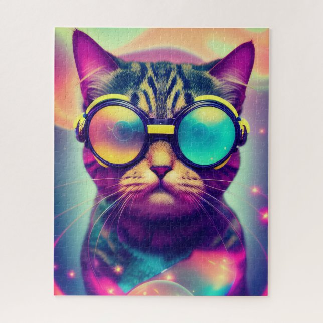 Puzzle Funky Guay Psychedelle Goggles Cat (Vertical)