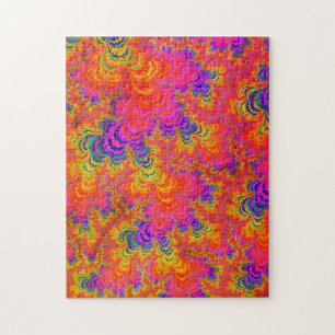 Puzzle Funky Psicodélico Hippie Boho Neon Arcoíris Fracta
