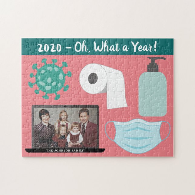 Puzzle Funny 2020 virus patrón máscara papel higiénico 1  (Horizontal)