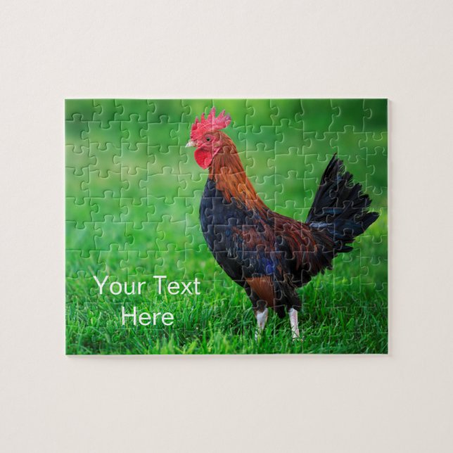 Puzzle Funny Bantam Rooster Personalizado (Horizontal)