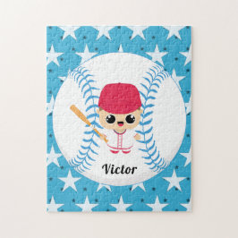 Puzzle Funny Baseball Boy Player Star Softball Ball Name