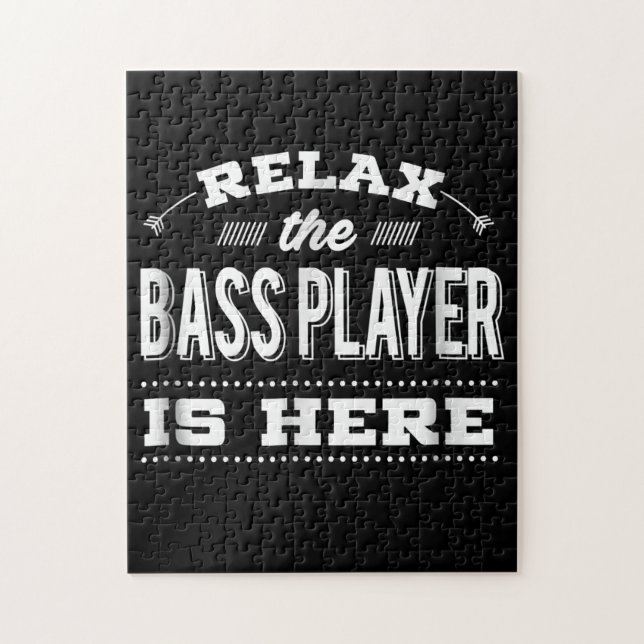 Puzzle Funny Bass Guitar Relax Player Está Aquí (Vertical)