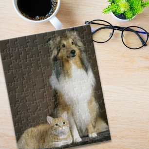 Puzzle Funny BFF mejores amigos gatito gato sheltie