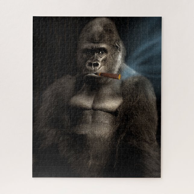 Puzzle Funny Cigar Smoker Gorilla Smoker (Vertical)